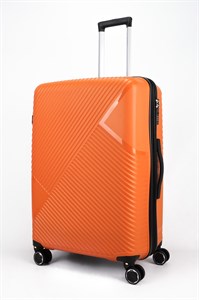 Чемодан большой PP Sweetbags (диагональные линии) съемные колеса с расширением оранжевый