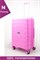 Чемодан средний PP (ромб. полосы) с расширением 50004-2/розовый 14892