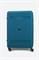 Чемодан большой PP (мелкие полосы) с желтой каемкой и расширением 50003-3/бирюзовый_с_каемкой 15125