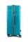 Чемодан большой PP (ромб. полосы) с расширением с желтой каемкой бирюзовый 15183