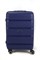 Чемодан средний PP (4 гориз. полосы) с желтой каемкой 50001-2/темно-синий_с_каемкой 15254