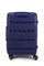Чемодан средний PP (4 гориз. полосы) с желтой каемкой 50001-2/темно-синий_с_каемкой 15254