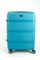 Чемодан средний PP (3 гориз. полосы) с желтой каемкой 50002-2/бирюзовый_с_каемкой 15745