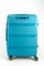 Чемодан средний PP (3 гориз. полосы) с желтой каемкой 50002-2/бирюзовый_с_каемкой 15745