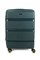 Чемодан средний PP (3 гориз. полосы) с желтой каемкой 50002-2/темно-зеленый_с_каемкой 15752