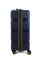 Чемодан средний PP (3 гориз. полосы) с желтой каемкой 50002-2/темно-синий_с_каемкой 15755