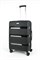 Чемодан средний PP (3 гориз. полосы) с расширением 50002-2/черный 14265