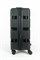 Чемодан средний PP (3 гориз. полосы) с расширением 50002-2/черный 14265