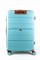 Чемодан большой PP (Dot) с расширением 50058-3/голубой с коричневой фурнитурой 16255