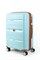 Чемодан средний PP (Dot) с расширением 50058-2/голубой с коричневой фурнитурой 16256