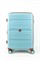 Чемодан средний PP (Dot) с расширением 50058-2/голубой с коричневой фурнитурой 16256