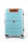 Чемодан средний PP (Dot) с расширением 50058-2/голубой с коричневой фурнитурой 16256