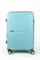 Чемодан средний PP (Shell) с расширением 50057-2/голубой с коричневой фурнитурой 16288