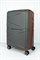 Чемодан средний PP (Shell) с расширением 50057-2/серый с коричневой фурнитурой 16398